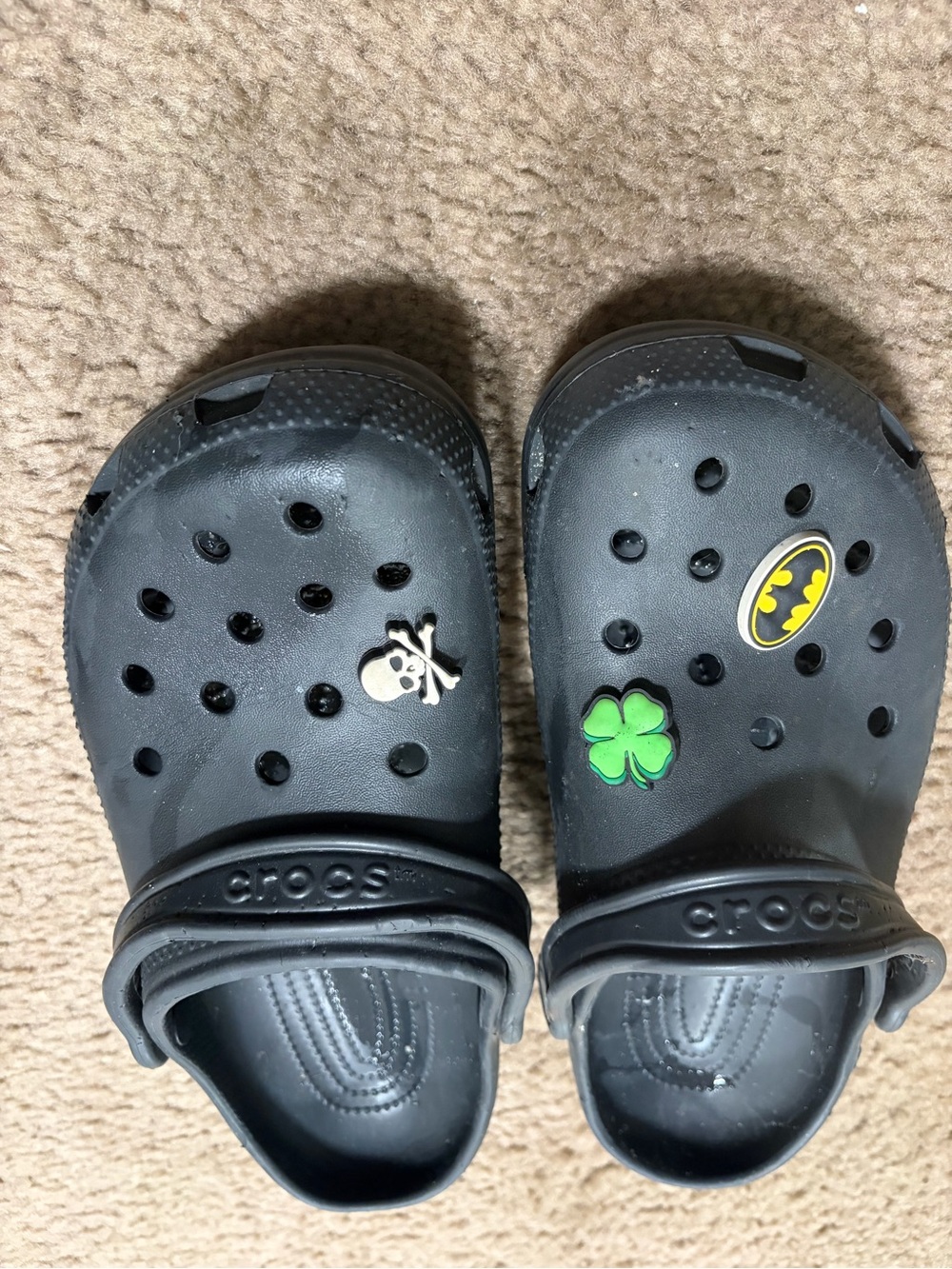 CROCS Black Kids Clog with Fun Charms